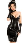 4 Piece Faux Leather Bustier Set